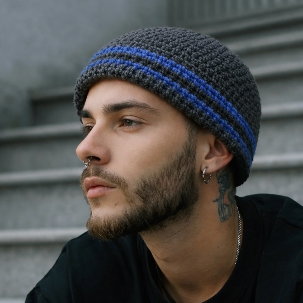 2 for $30 | Adult Gray and Blue Beanie